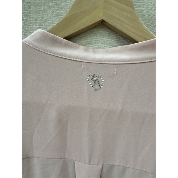 Love Affair Blouse Top Women Medium‎ Pastel Pink Romantic Boho Peasant - Picture 6 of 6